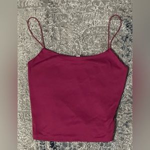 Gaze - hot pink thin strap crop top - size s